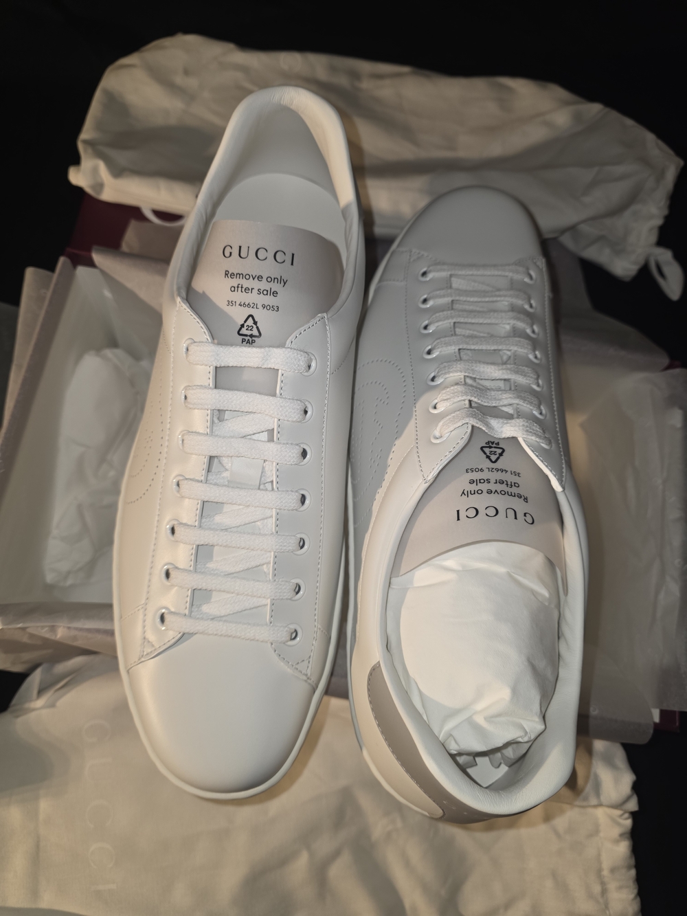 Authentic Gucci Ace Interlocking G White Low Sneaker / Men Size 12.5